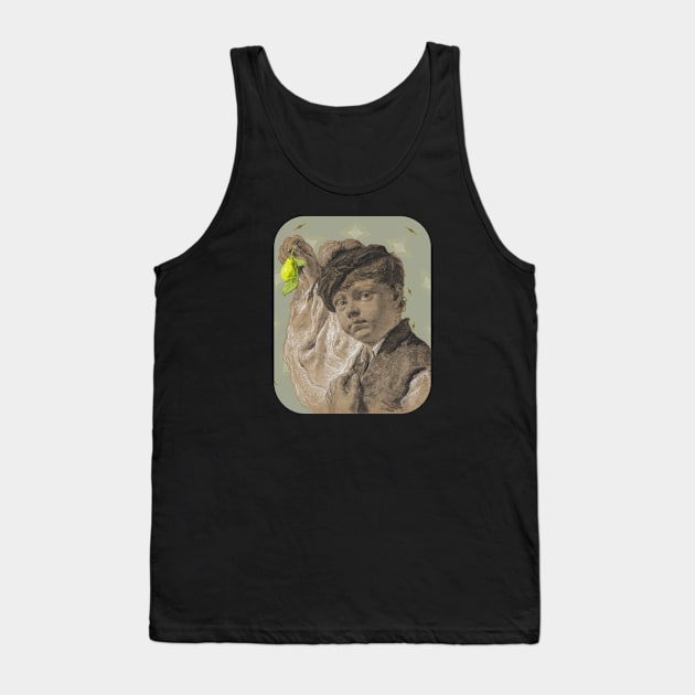 A Boy Holding a Pear Tank Top by quingemscreations